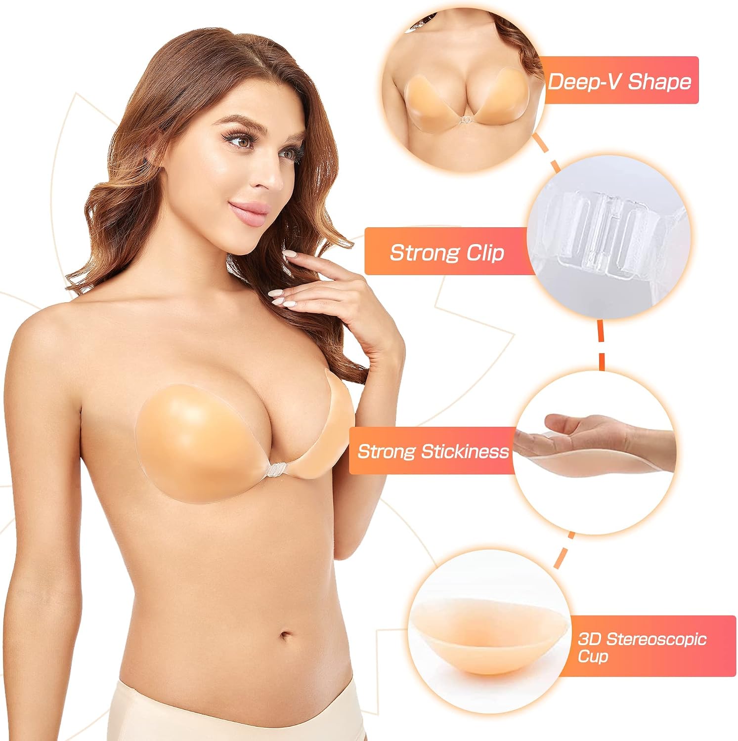 Push-up bh zonder beugels van  - Strapless Bra Adhesive recensie en prijs
